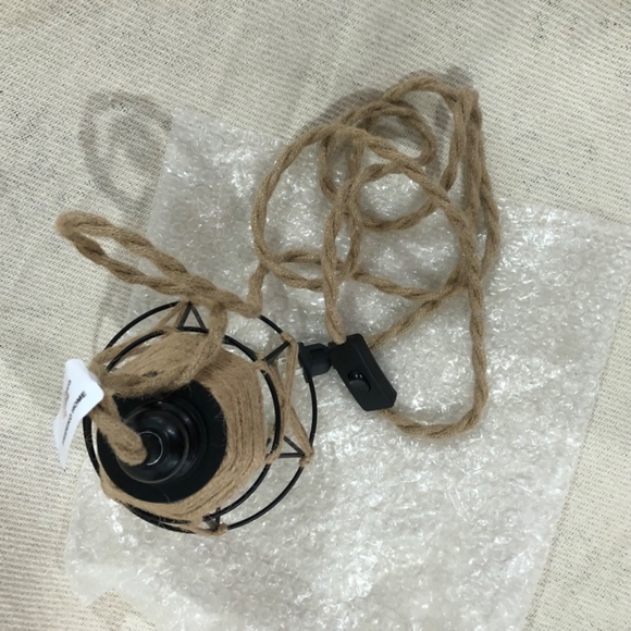 Wall mounted light boho light, rope and cage shade light fixture - Picture 6 of 7